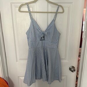 Blue and White Striped Dress